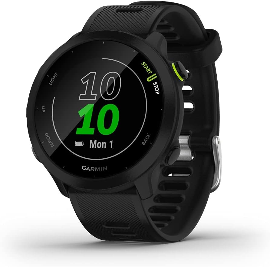 Garmin Forerunner 55, GPS Running Watch with Daily Suggested Workouts, Up to 2 Weeks of Battery Life, Black – 010-02562-00