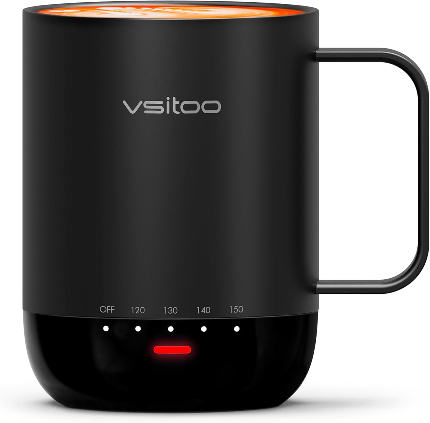 Vsitoo S3 Pro 14oz Smart Self Heating Coffee Mug,Heated Coffee Mug with Auto-Sensing AI Heats Drinks to 120-150°F Hands-Free.Perfect for Home/Office,Ideal Gift fo Men/Women, Black