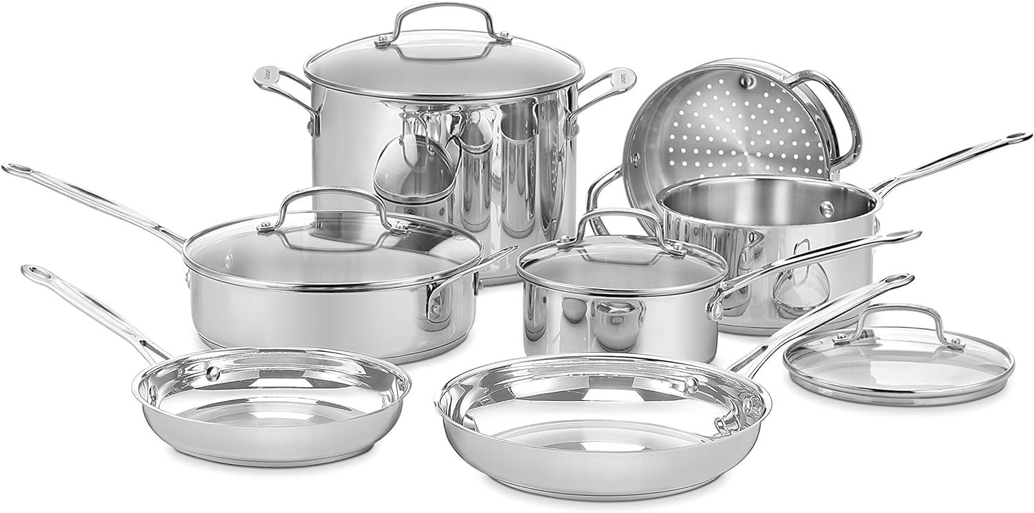 Cuisinart 77-11G Stainless Steel 11-Piece Set Chef’s-Classic-Stainless-Cookware-Collection