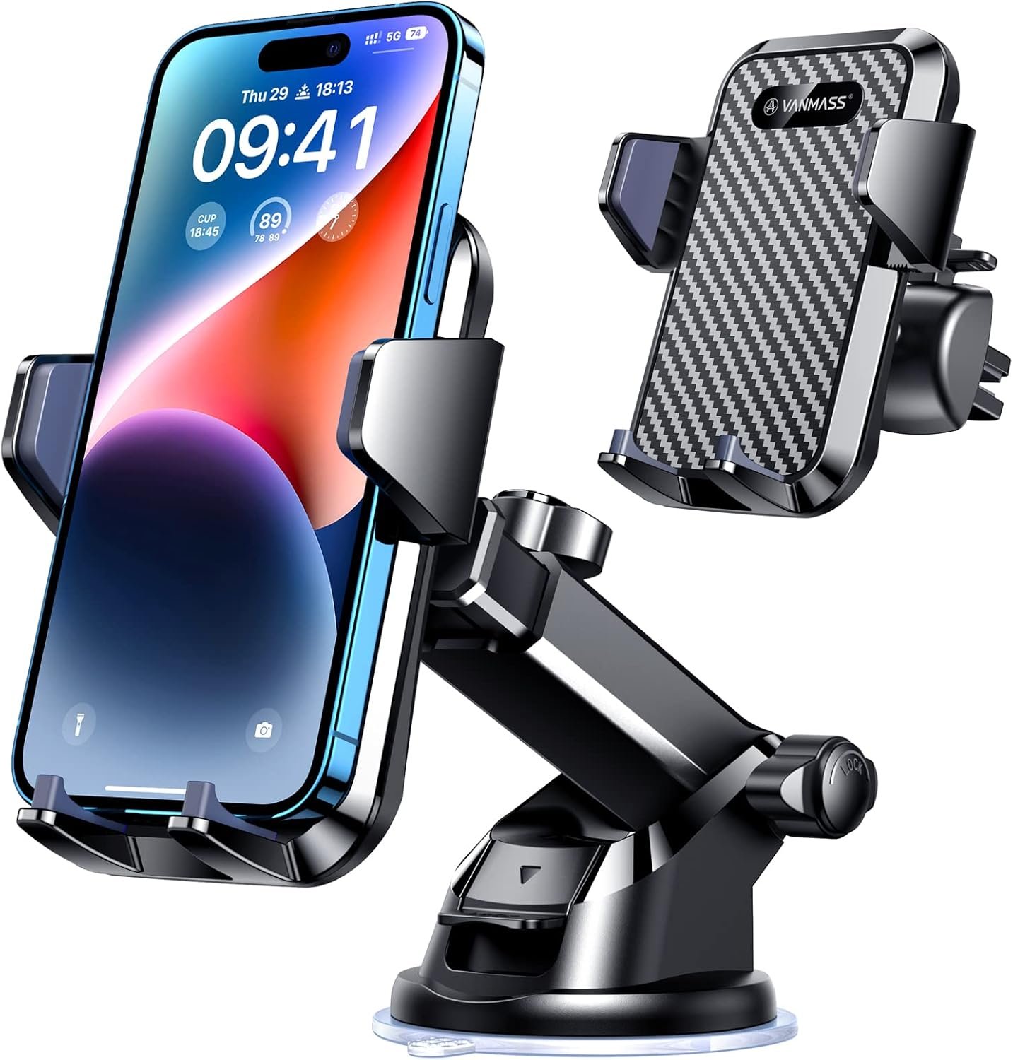 VANMASS【85+LBS Strongest Suction & Military-Grade Ultimate Car Phone Mount【Patent & Safety Certs】 Cell Phone Holder Truck for Dashboard Windshield Vent for iPhone 17 Pro Max 16 15 Samsung