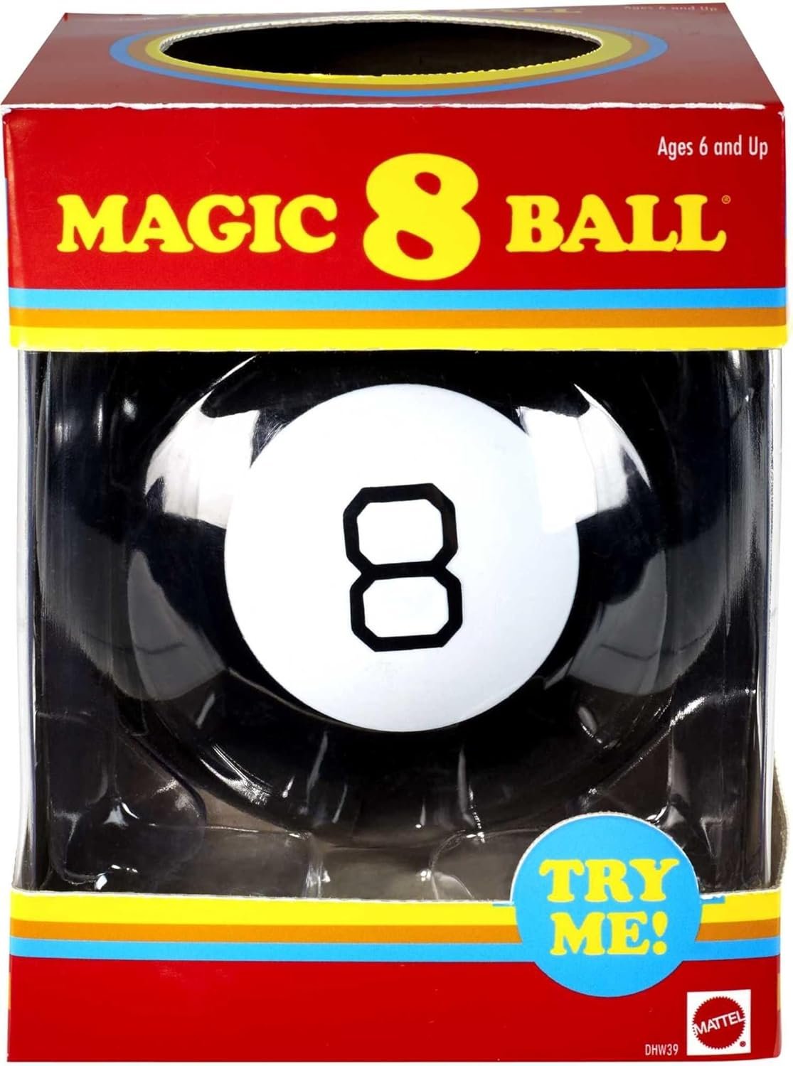 Mattel Games Magic 8 Ball Novelty Fortune-Telling Toy, Retro Look for Kids, Grown-Ups, Families, Parties & Travel (Amazon Exclusive)