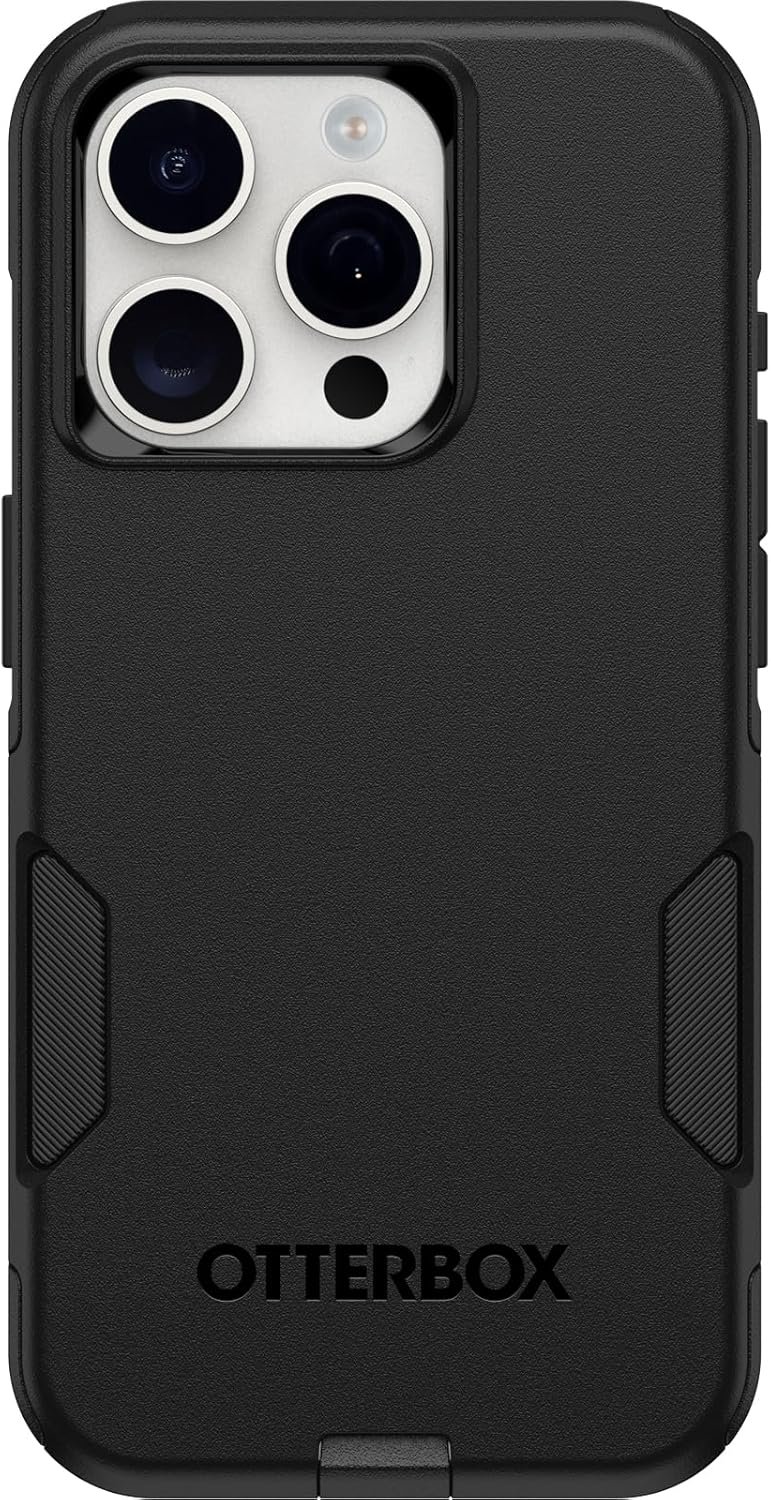 OtterBox iPhone 15 Pro (Only) Commuter Series Case – Black, Slim & Tough, Pocket-Friendly, with Port Protection