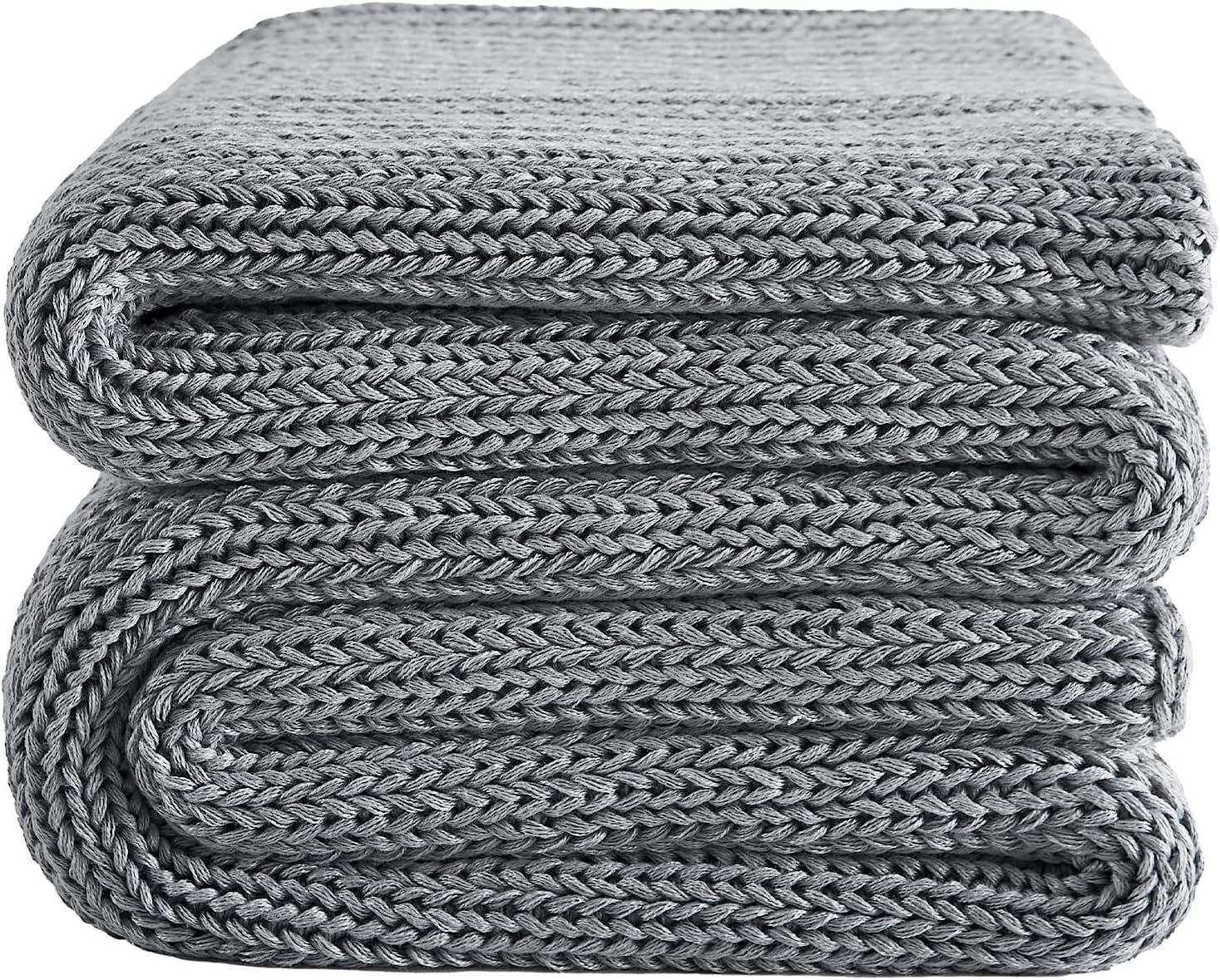 L’AGRATY Knitted Weighted Blanket – 60″x80″ 15lbs Cooling Chunky Knit Heavy Blanket for Adults Braided Crochet Throw Thick Cable Yarn Knit Decorative Blanket No Beads Evenly Weighted Machine Washable