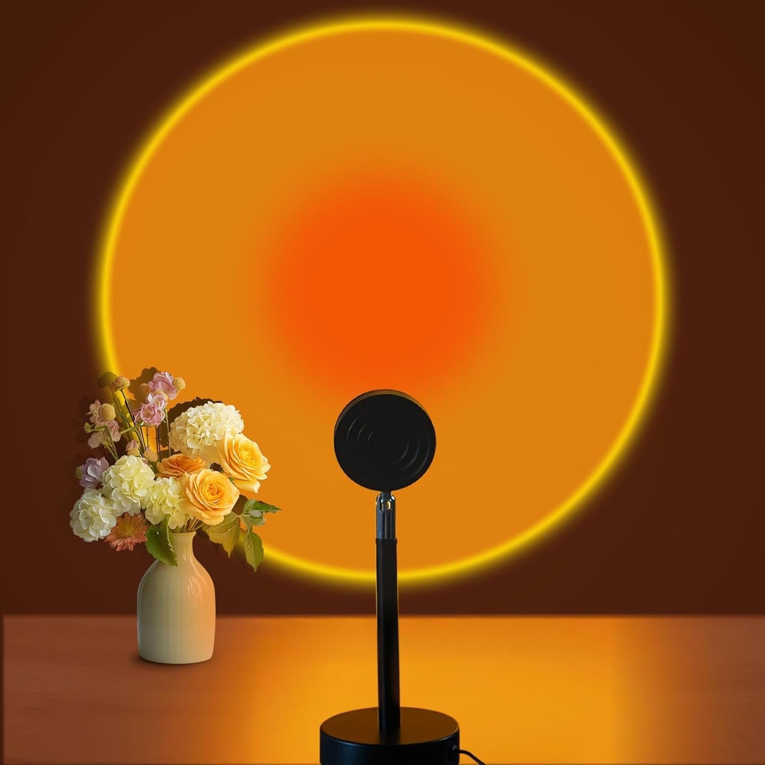 LED Sunset Lamp – Sunset Lights Night Lights LED Projector Floor Lamp Atmosphere Light Night Light for Bedroom Livingroom Party Bar Store, USB Charging