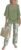 LOZ Women’s 2 Piece Outfits Green 3/4 Sleeve Double Layer Top and Leaf Print Straight Leg Pants Lounge Set 2025 Trendy