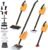 GHORA Steam Mop, All-in-one Handheld Steam Cleaner with 13 Attachments, 23FT Cord, 11.83OZ Removable Tank, Adjustable Height Steam Mops for Floor Cleaning, Hardwood Floors, Carpets, Tiles, Windows