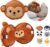 ecoZen Lifestyle Travel Pillow Set with Eye Mask – Comfort for Traveling Kids – Soft and Supportive Kids Sleep Mask Neck Pillow for Plane, Car, or Train Journeys – Monkey Design